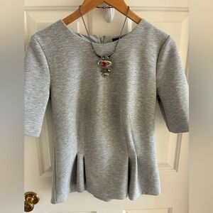 Ann Taylor Gray Knit Top, Small